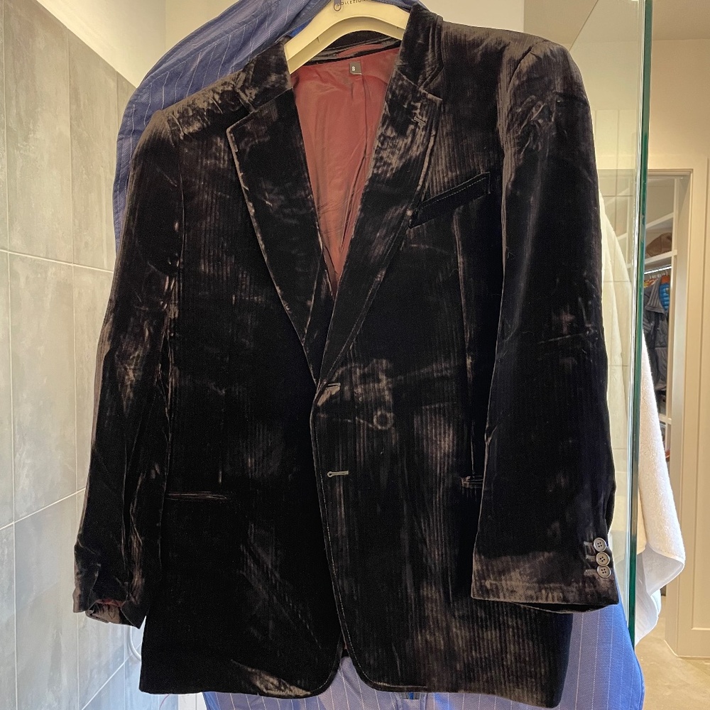 Men's Armani Collezioni Black Velvet Blazer